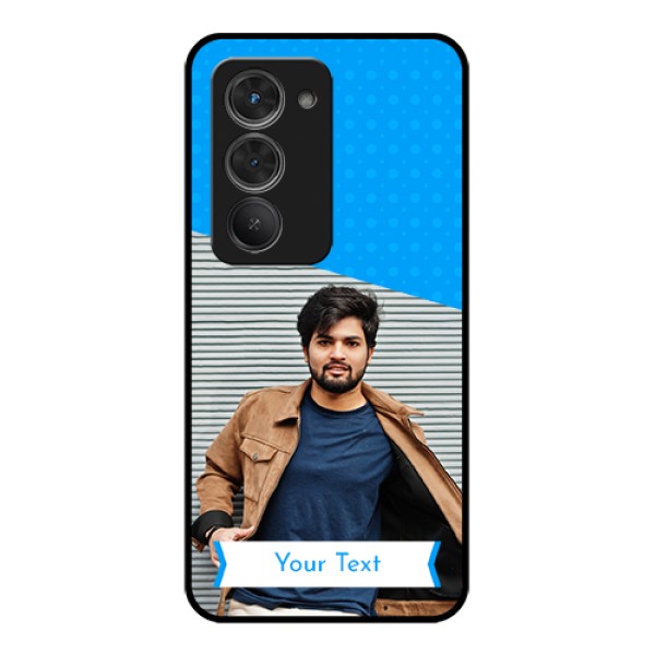 Redmi 15 5G Custom Glass Phone Case - Simple Blue Color Design Redmi 15 5G Custom Glass Phone Case - Simple Blue Color Design