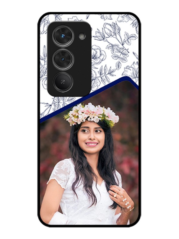 Custom Redmi 15 5G Custom Glass Phone Case - Classy Floral Design
