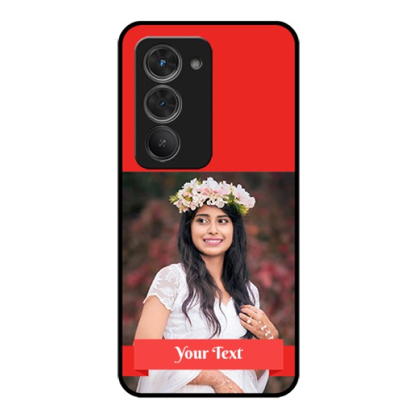 Redmi 15 5G Custom Glass Phone Case - Simple Red Color Design Redmi 15 5G Custom Glass Phone Case - Simple Red Color Design