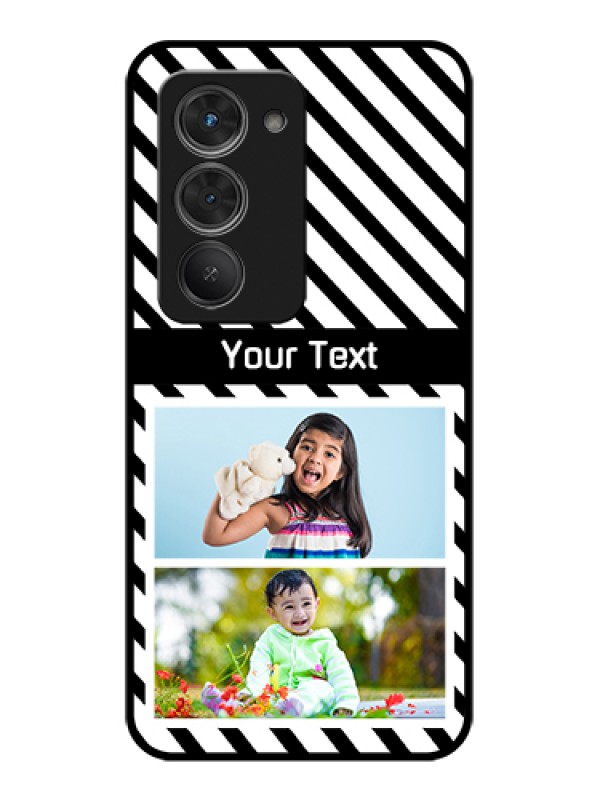 Custom Redmi 15 5G Custom Glass Phone Case - Black And White Stripes Design