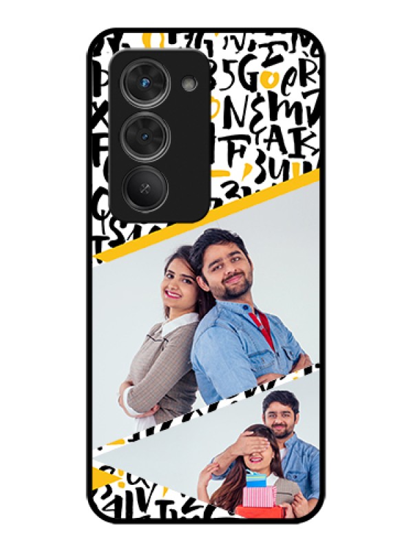 Custom Redmi 15 5G Custom Glass Phone Case - Letters Pattern Design