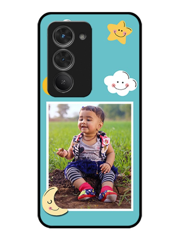Custom Redmi 15 5G Custom Glass Phone Case - Smiley Kids Stars Design