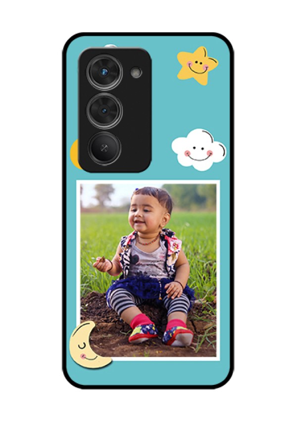 Redmi 15 5G Custom Glass Phone Case - Smiley Kids Stars Design
