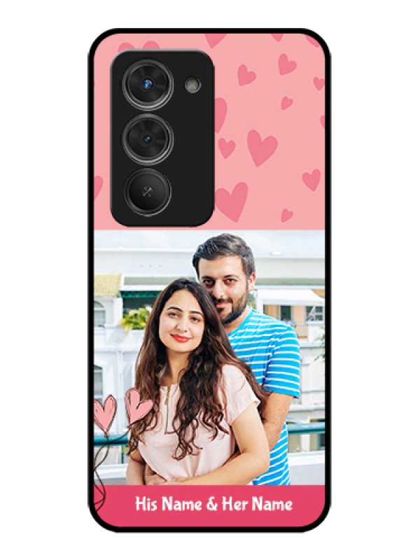 Custom Redmi 15 5G Custom Glass Phone Case - Love Design Peach Color