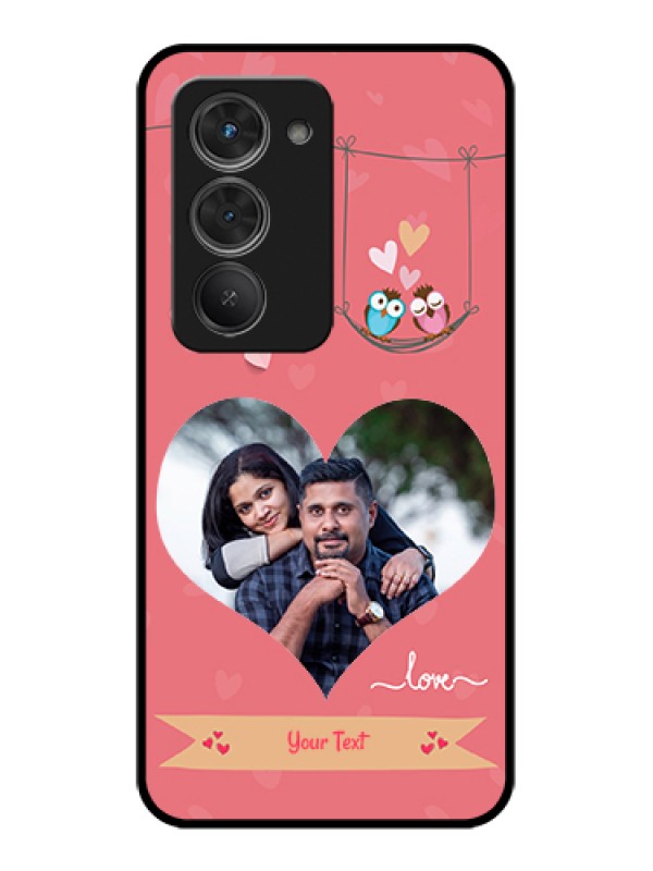 Custom Redmi 15 5G Custom Glass Phone Case - Peach Color Love Design