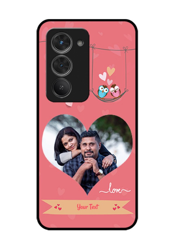 Redmi 15 5G Custom Glass Phone Case - Peach Color Love Design