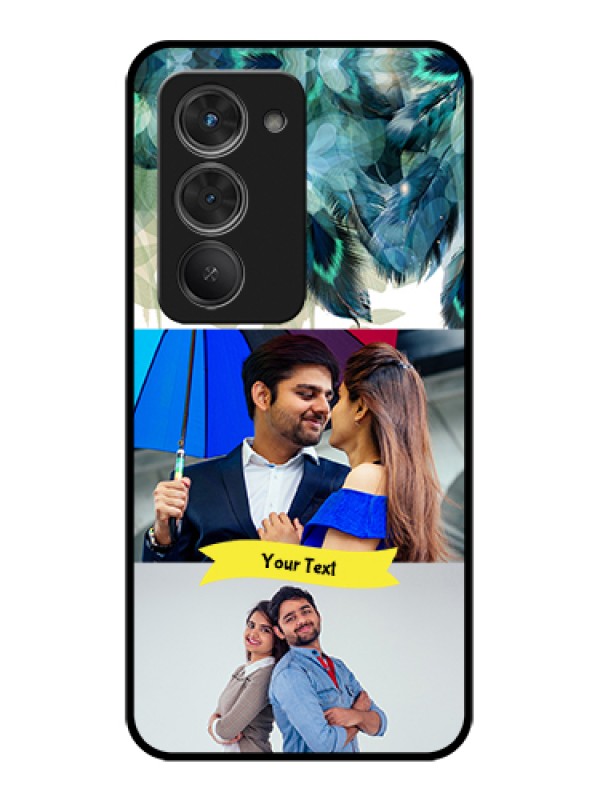 Custom Redmi 15 5G Custom Glass Phone Case - Image With Boho Peacock Feather Design