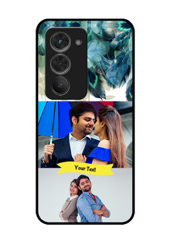 Redmi 15 5G Custom Glass Phone Case - Image With Boho Peacock Feather Design