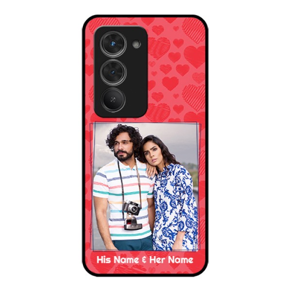 Redmi 15 5G Custom Glass Phone Case - With Red Heart Symbols Design Redmi 15 5G Custom Glass Phone Case - With Red Heart Symbols Design