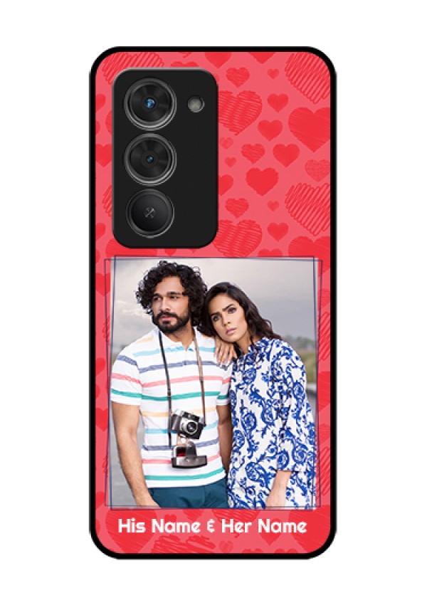 Redmi 15 5G Custom Glass Phone Case - With Red Heart Symbols Design