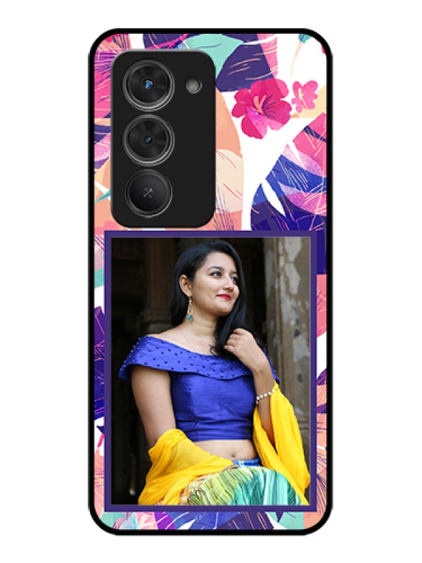 Custom Redmi 15 5G Custom Glass Phone Case - Abstract Floral Design