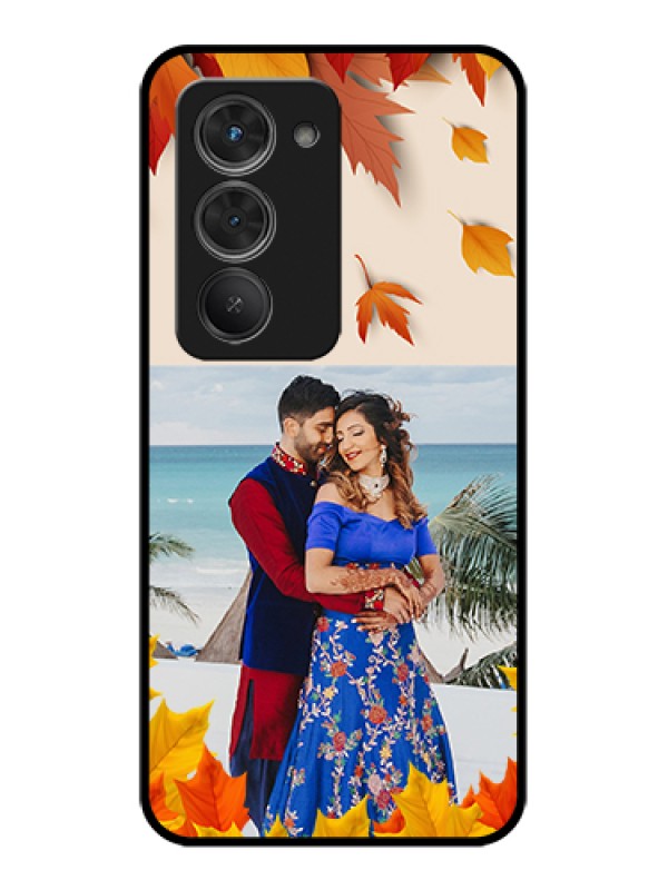 Custom Redmi 15 5G Custom Glass Phone Case - Autumn Maple Leaves Design