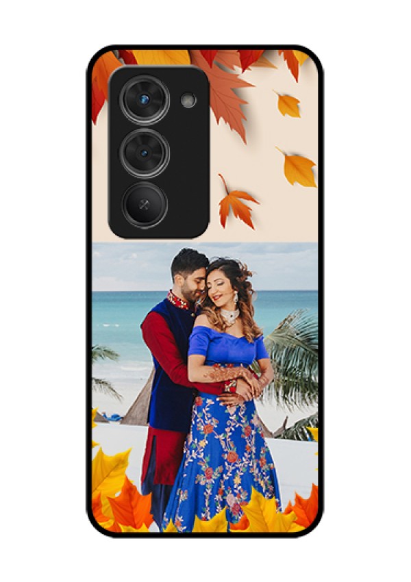 Redmi 15 5G Custom Glass Phone Case - Autumn Maple Leaves Design