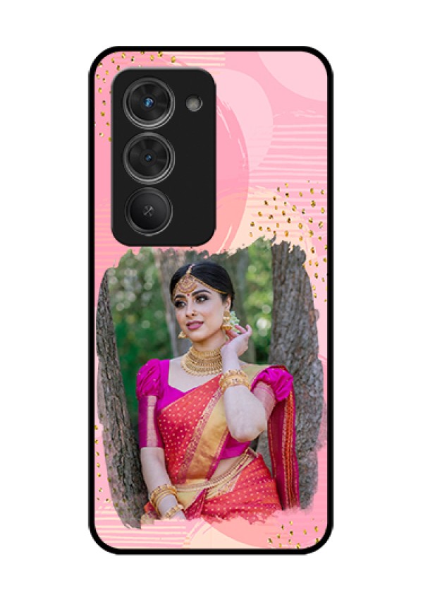 Redmi 15 5G Custom Glass Phone Case - Gold Glitter Splash Design