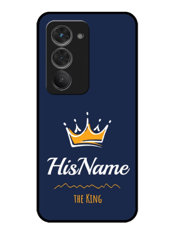 Custom Redmi 15 5G Custom Glass Phone Case - King With Name Design