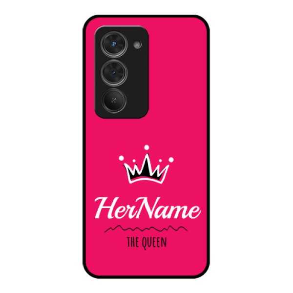 Redmi 15 5G Custom Glass Phone Case - Queen With Name Design Redmi 15 5G Custom Glass Phone Case - Queen With Name Design