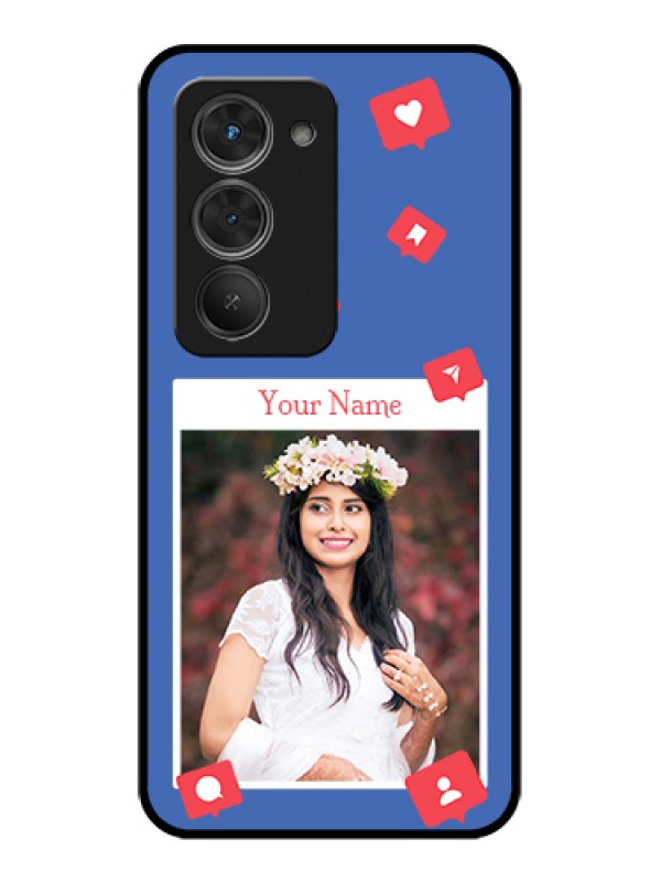 Custom Redmi 15 5G Custom Glass Phone Case - Like Share And Comment Design