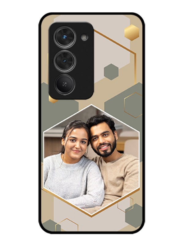 Custom Redmi 15 5G Custom Glass Phone Case - Stylish Hexagon Pattern Design