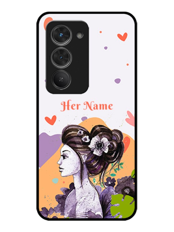 Custom Redmi 15 5G Custom Glass Phone Case - Woman And Nature Design