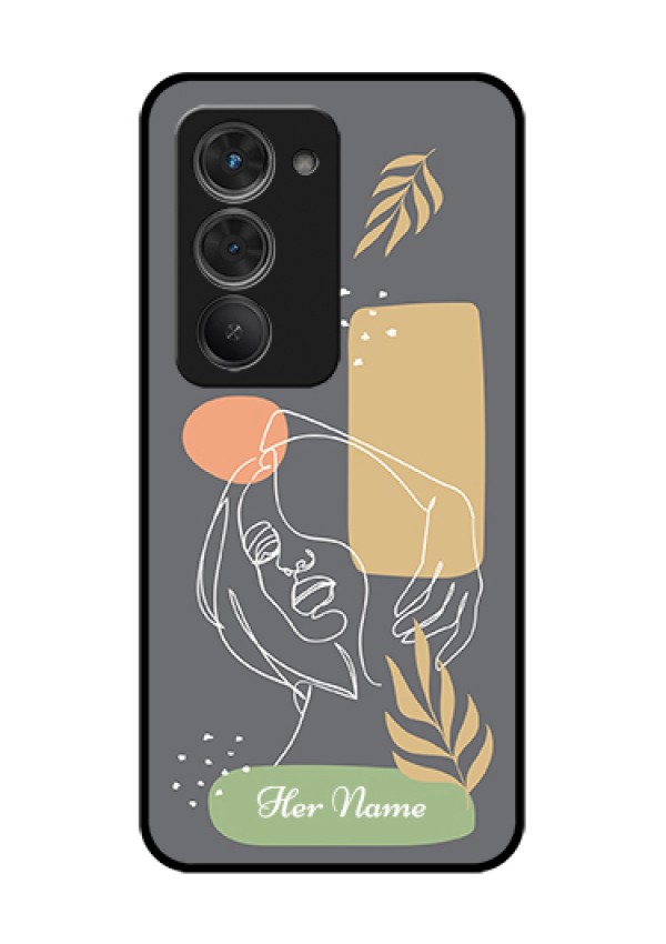 Redmi 15 5G Custom Glass Phone Case - Gazing Woman Line Art Design