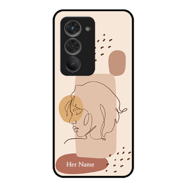 Redmi 15 5G Custom Glass Phone Case - Calm Woman Line Art Design Redmi 15 5G Custom Glass Phone Case - Calm Woman Line Art Design