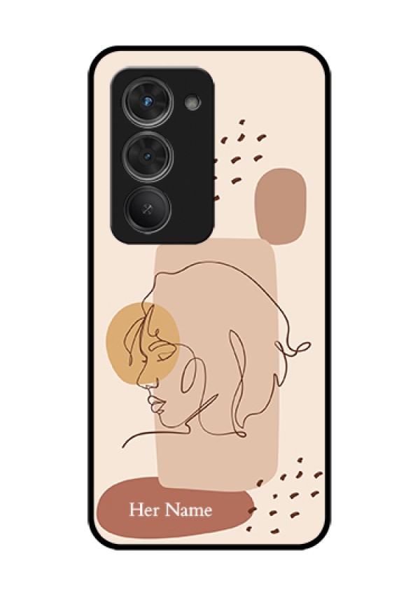 Redmi 15 5G Custom Glass Phone Case - Calm Woman Line Art Design