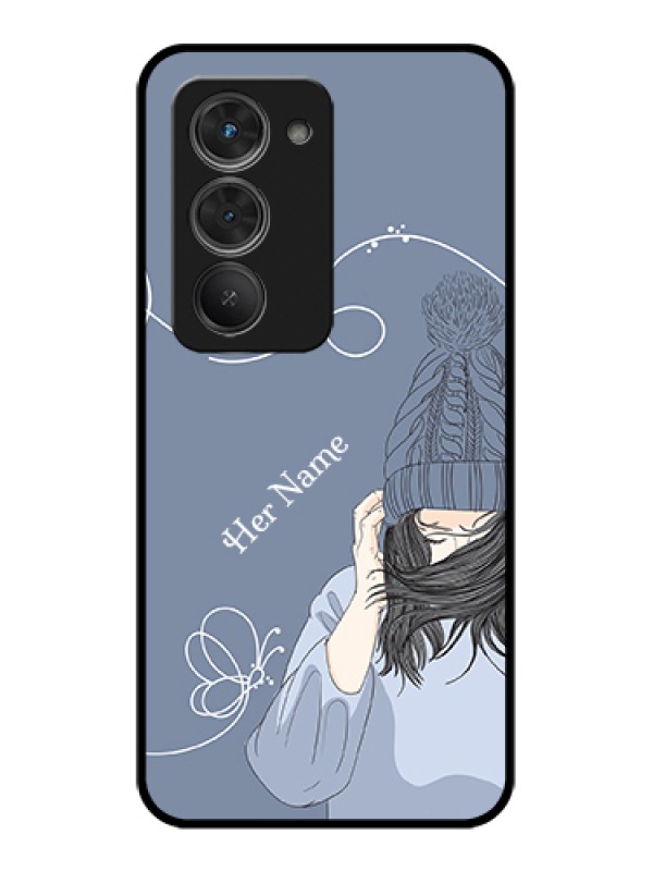 Custom Redmi 15 5G Custom Glass Phone Case - Girl In Winter Outfit Design