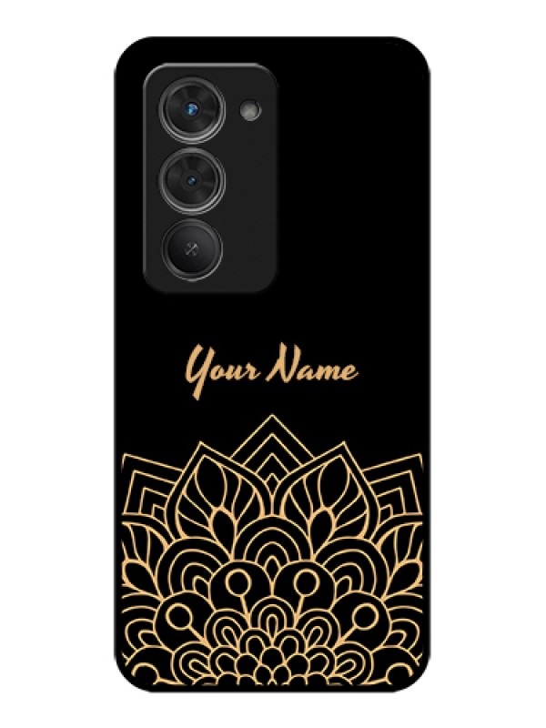 Custom Redmi 15 5G Custom Glass Phone Case - Golden Mandala Design