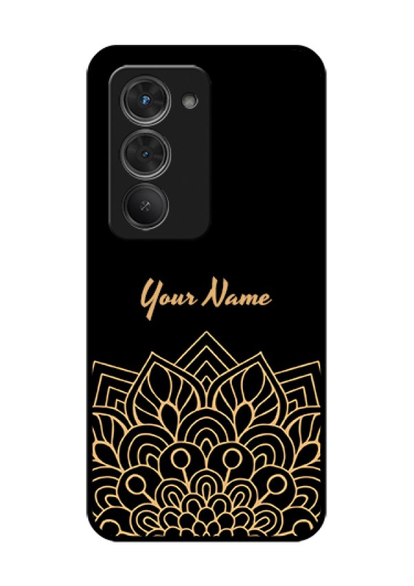 Redmi 15 5G Custom Glass Phone Case - Golden Mandala Design