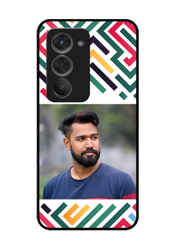 Redmi 15 5G Custom Glass Phone Case - Colorful Maze Pattern Design