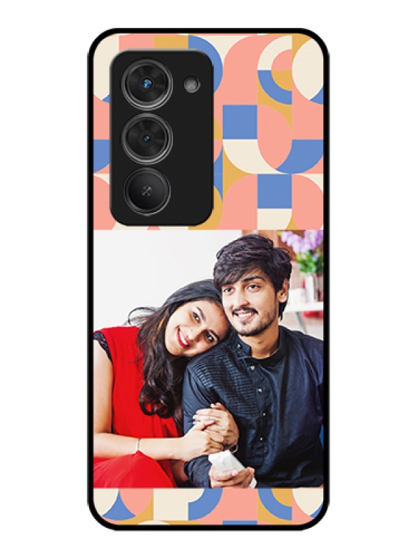 Custom Redmi 15 5G Custom Glass Phone Case - Semi - Circle Maze Pattern Design