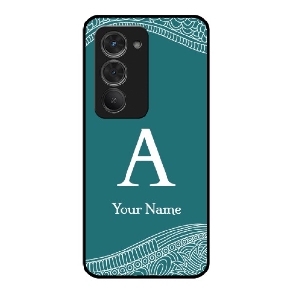 Redmi 15 5G Custom Glass Phone Case - Line Art Pattern With Custom Name Design Redmi 15 5G Custom Glass Phone Case - Line Art Pattern With Custom Name Design