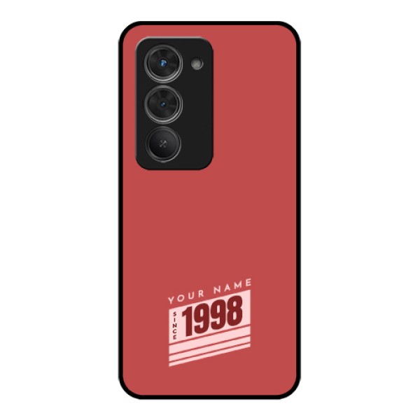 Redmi 15 5G Custom Glass Phone Case - Red Custom Year Of Birth Design