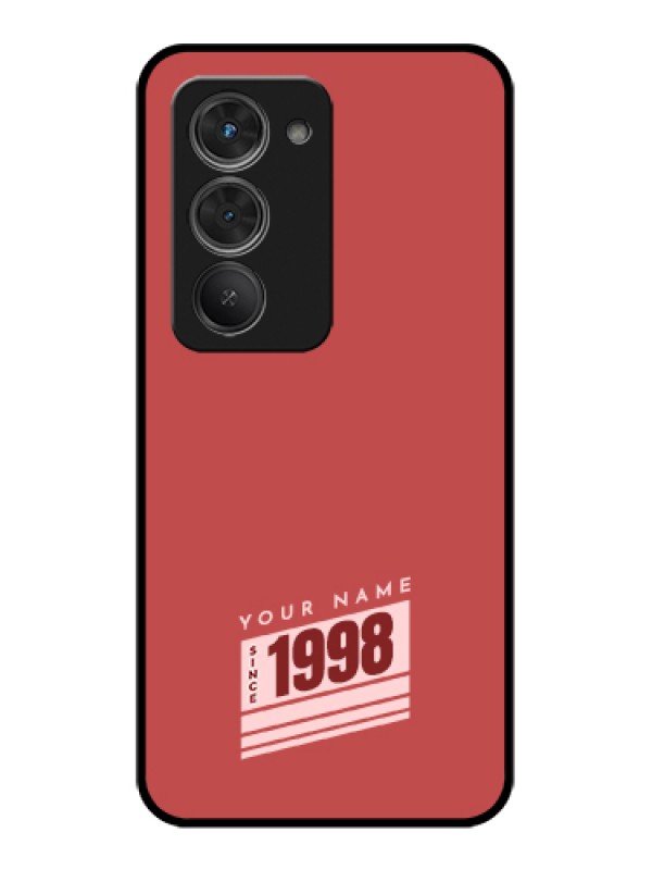 Custom Redmi 15 5G Custom Glass Phone Case - Red Custom Year Of Birth Design