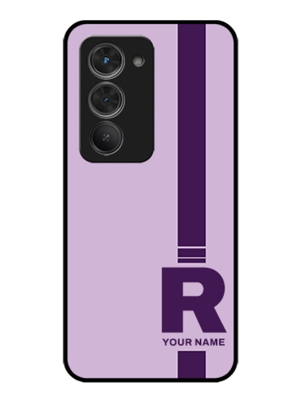 Custom Redmi 15 5G Custom Glass Phone Case - Simple Dual Tone Stripe With Name Design