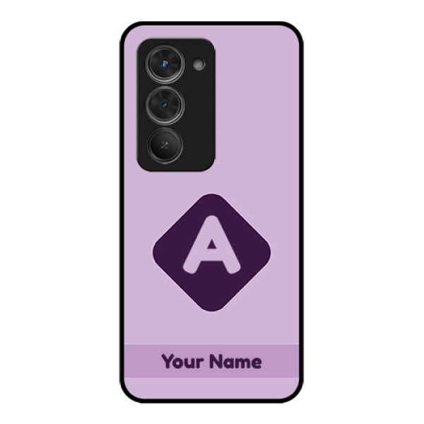 Redmi 15 5G Custom Glass Phone Case - Custom Letter In Curved Badge Design Redmi 15 5G Custom Glass Phone Case - Custom Letter In Curved Badge Design