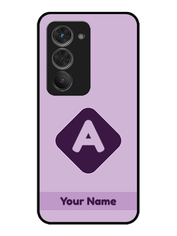 Custom Redmi 15 5G Custom Glass Phone Case - Custom Letter In Curved Badge Design