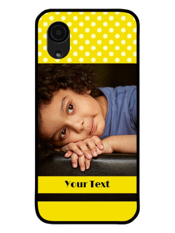 Custom Galaxy A03 Core Custom Glass Phone Case - Bright Yellow Case Design