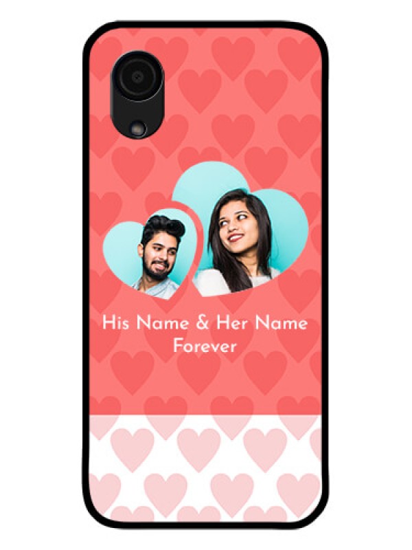 Custom Galaxy A03 Core Personalized Glass Phone Case - Couple Pic Upload Design