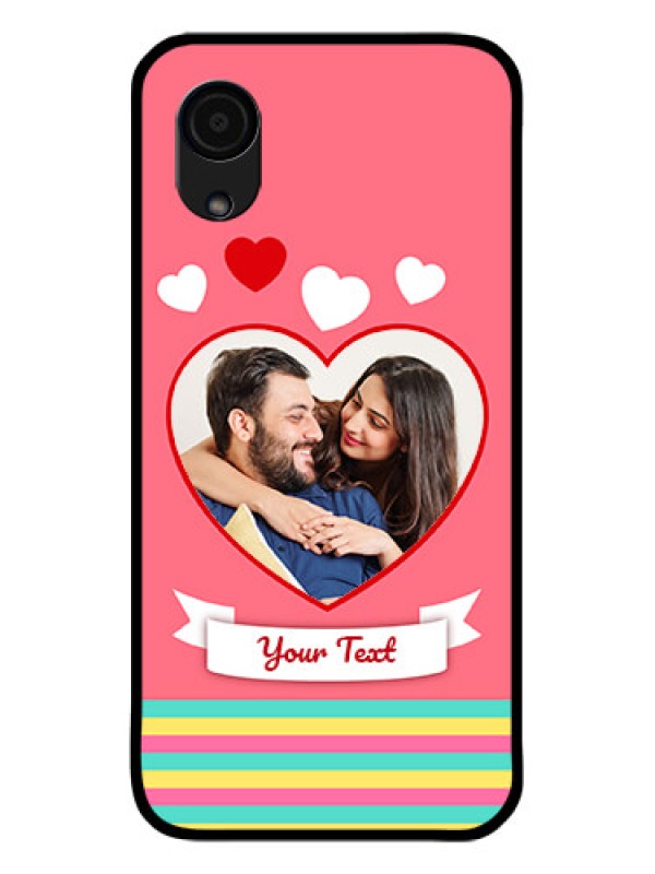 Custom Galaxy A03 Core Photo Printing on Glass Case - Love Doodle Design