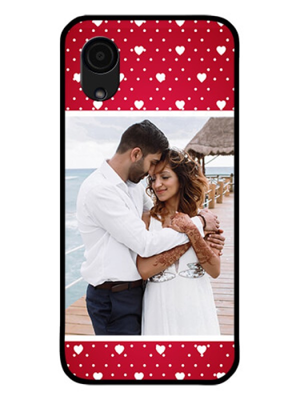 Custom Galaxy A03 Core Photo Printing on Glass Case - Hearts Mobile Case Design