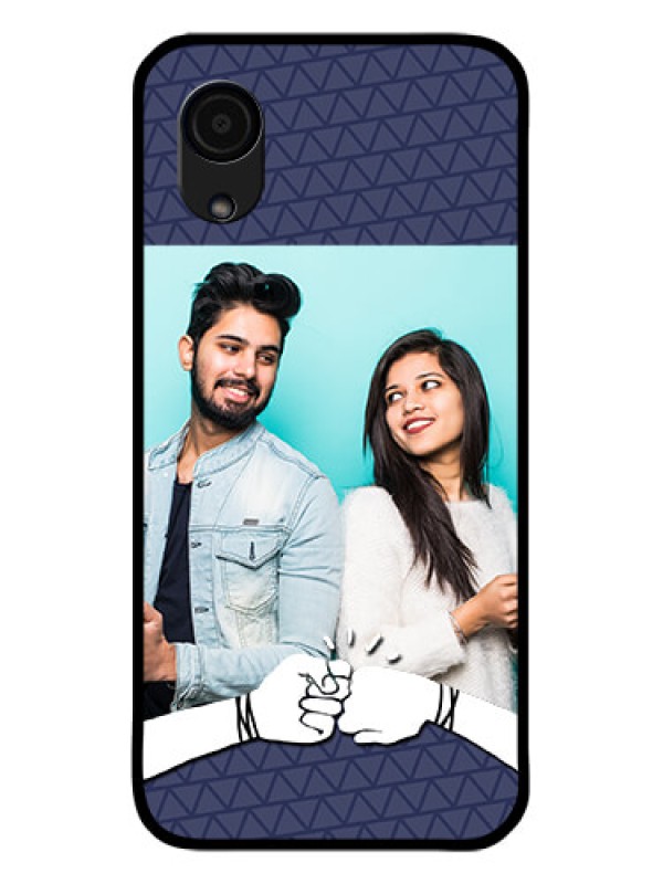 Custom Galaxy A03 Core Photo Printing on Glass Case - with Best Friends Design