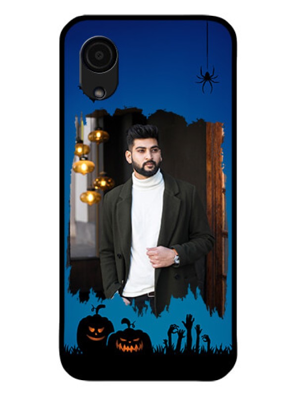 Custom Galaxy A03 Core Photo Printing on Glass Case - with pro Halloween design
