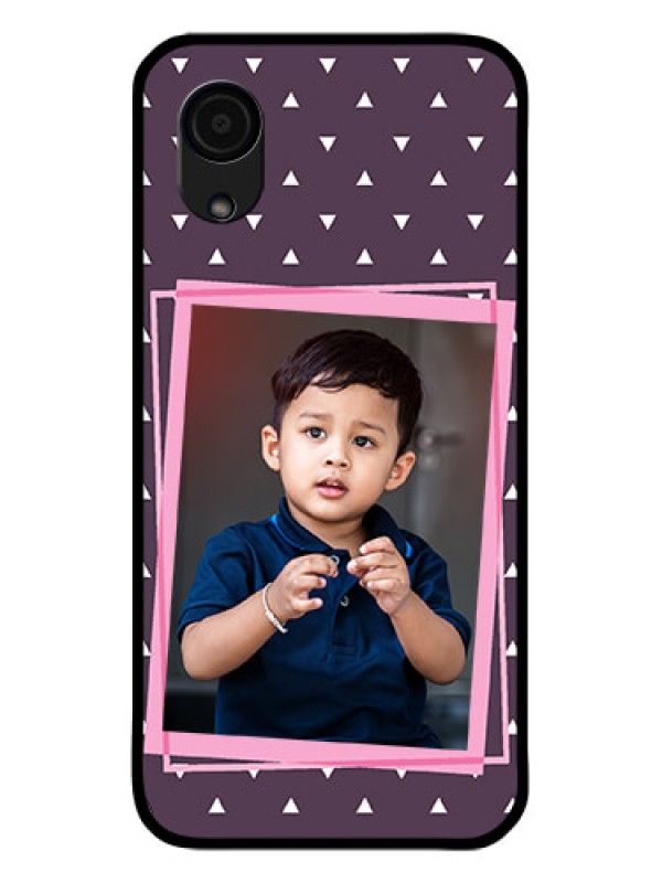 Custom Galaxy A03 Core Custom Glass Mobile Case - Triangle Pattern Dotted Design