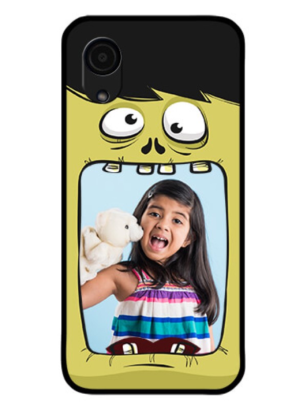 Custom Galaxy A03 Core Personalized Glass Phone Case - Cartoon monster back case Design