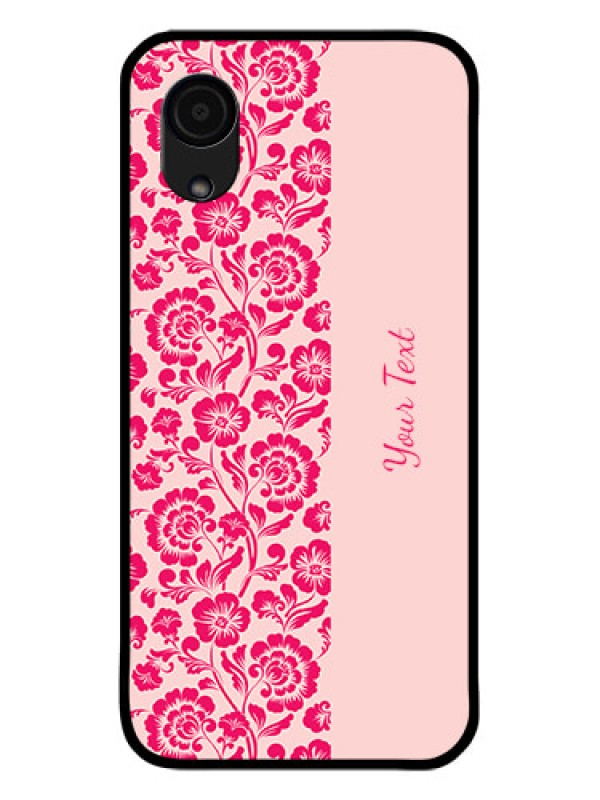 Custom Galaxy A03 Core Custom Glass Phone Case - Attractive Floral Pattern Design