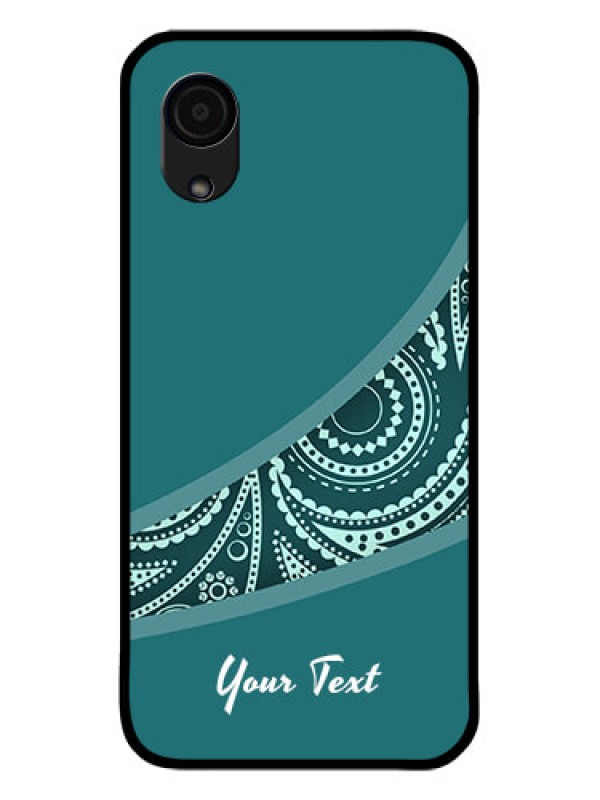 Custom Galaxy A03 Core Photo Printing on Glass Case - semi visible floral Design