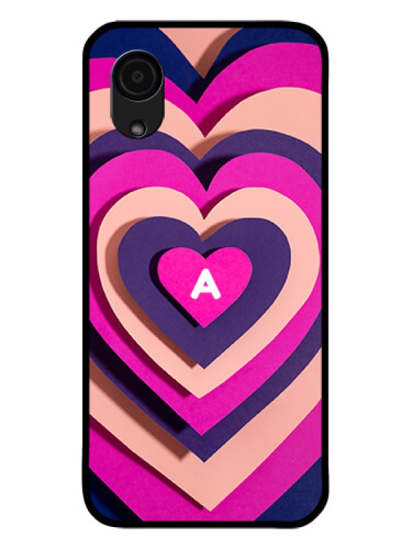 Custom Galaxy A03 Core Custom Glass Mobile Case - Cute Heart Pattern Design
