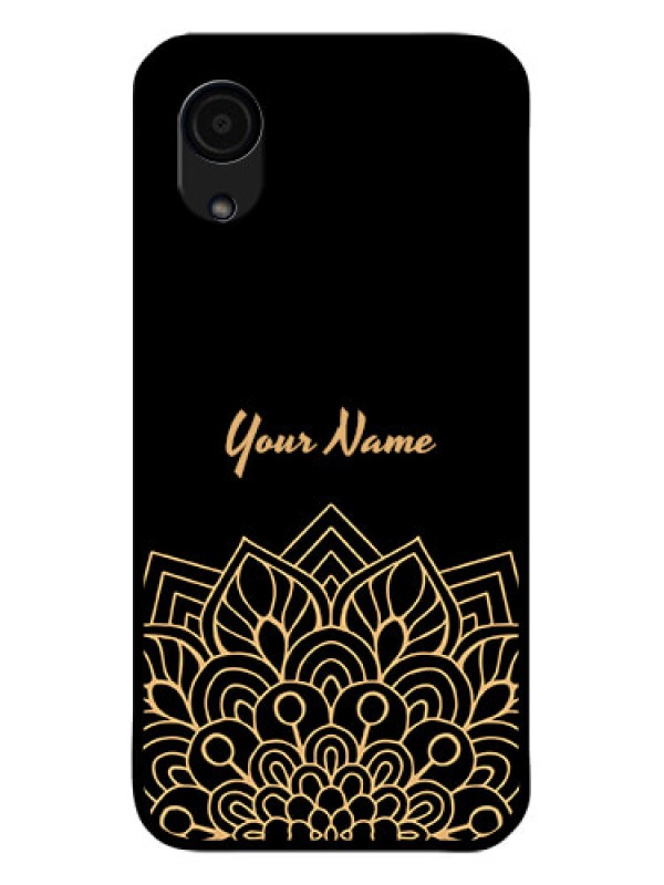 Custom Galaxy A03 Core Custom Glass Phone Case - Golden mandala Design