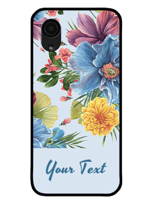 Custom Galaxy A03 Core Custom Glass Mobile Case - Stunning Watercolored Flowers Painting Design